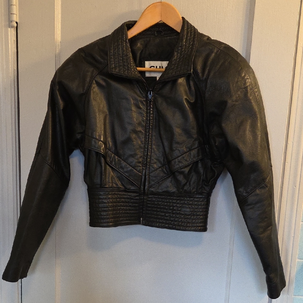 Chia Women's Black Leather Jacket Small
